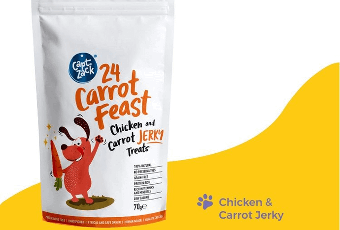 Carrots Feast Real Chicken Jerky Human Grade Treats for Dogs, 70g