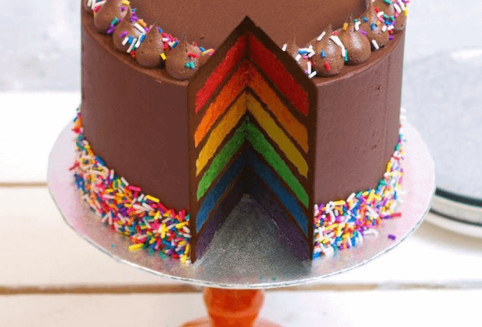 Vegan Chocolate Rainbow Cake