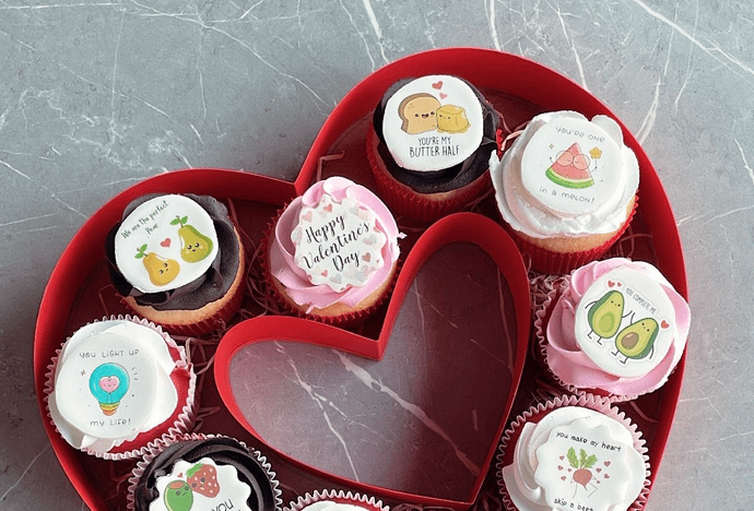 Pun-tastic Valentine Cupcakes (Box of 10)