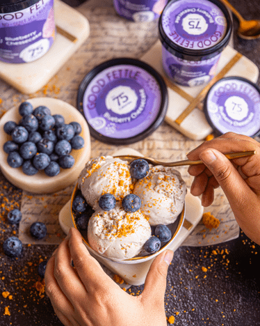 Blueberry Cheesecake Ice Cream 125ml- Sugar Free. Good Fettle.