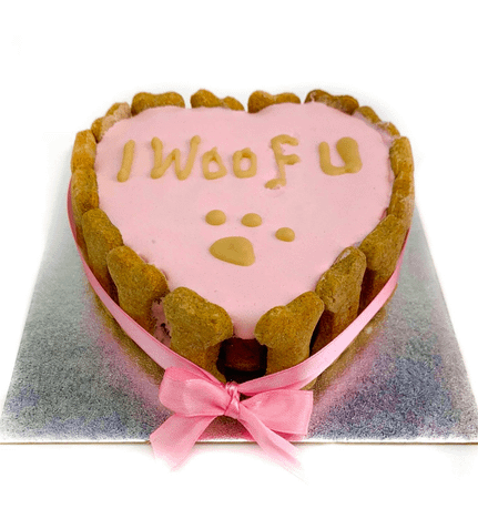 Paw-lentine Heart Cake