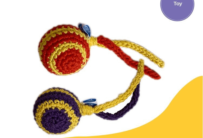 Crochet Stripped Ball, Large, Dog Toy