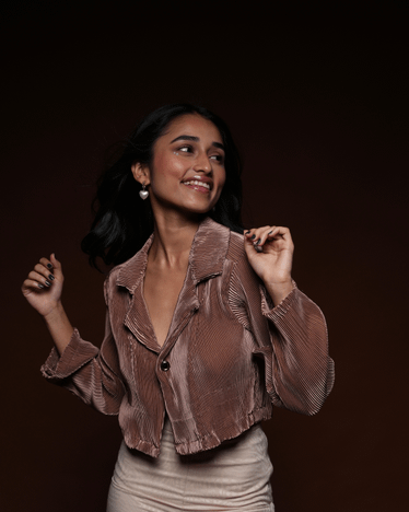 Pleated Blush Cardigan