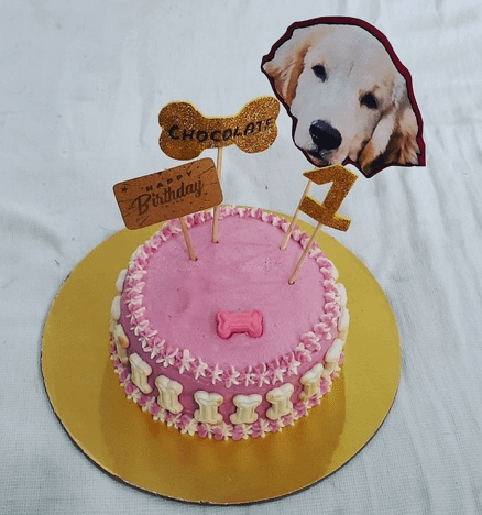 Cake with Dog Toppers