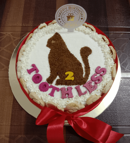 Biscuit Crumble Cat design Cake -500g