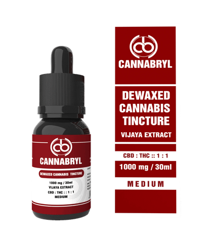 Cannabryl Dewaxed 1:1 CBD : THC Oil Tincture (1000 mg - 3000mg) - 30 ml