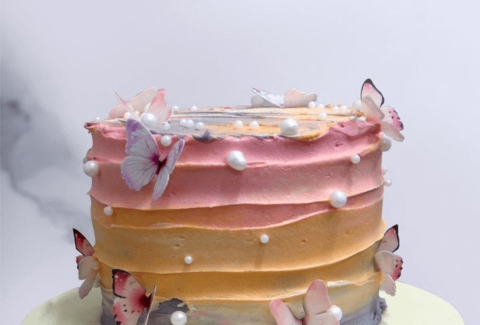 Ombre Butterfly Cake