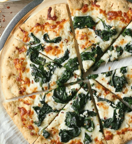 Pawsome spinach pizza