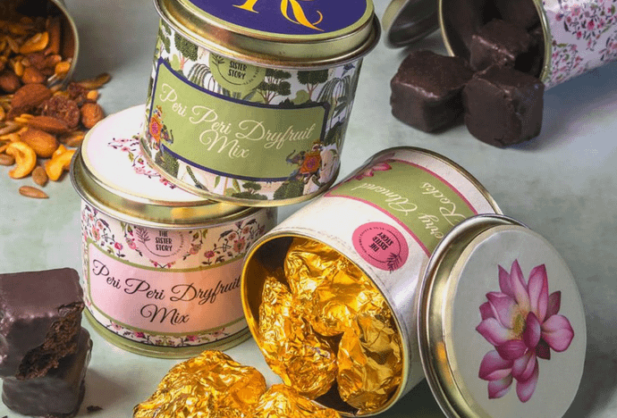 Pack of 8 Assorted Vegan Dry fruit rocks available in Potli/Tins 