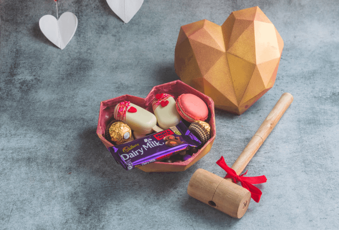 Chocolate Pinata Gold Heart