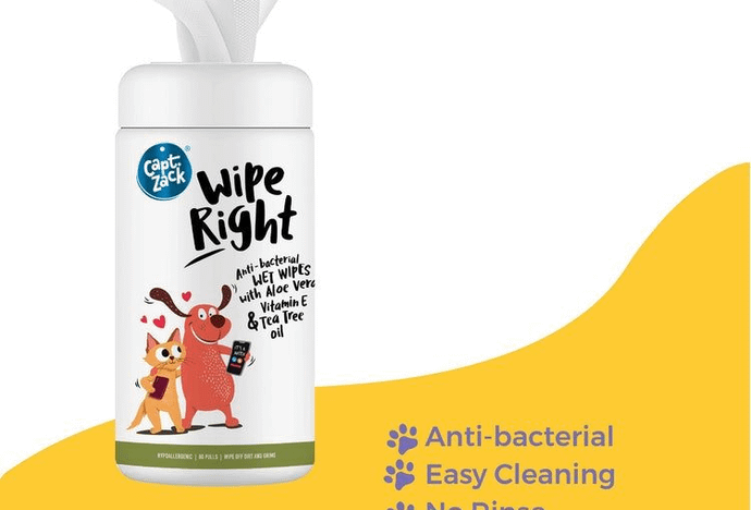 Wipe Right Anti-Bacterial Pet Wipes, 80 Wipes