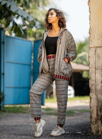 Grey & Maroon Unisex Hoodie Set