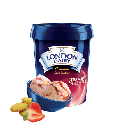 London Dairy Strawberry Cheesecake (serves 4)-Tub