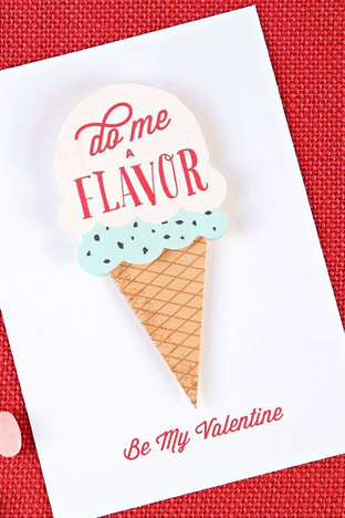 Ice Cream-Themed Valentine Cards