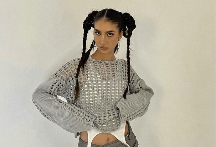 Knit Cyber Crop Hoodie