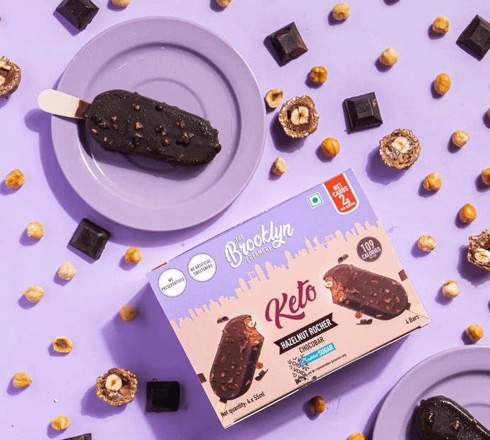 Keto Hazelnut Rocher Chocobar - The Brooklyn Creamery.