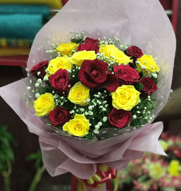 Assortment of Yellow & Red Roses