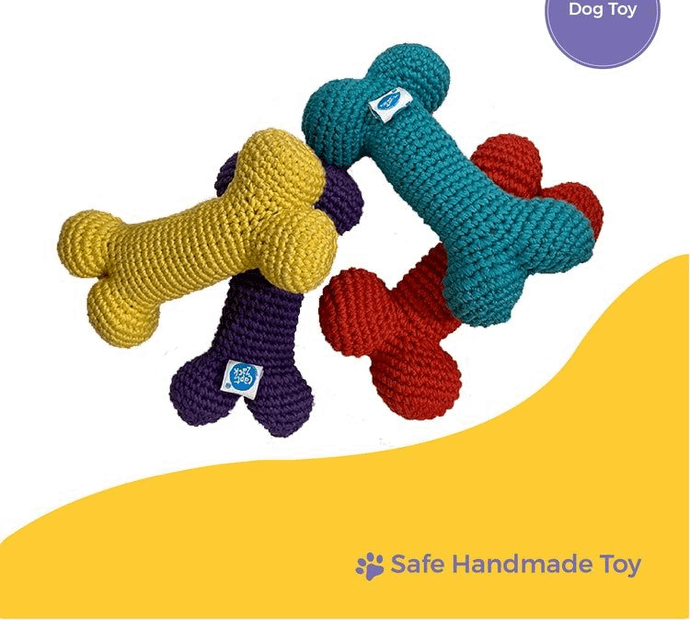 Crochet Bone Bisquit, Dog Toy