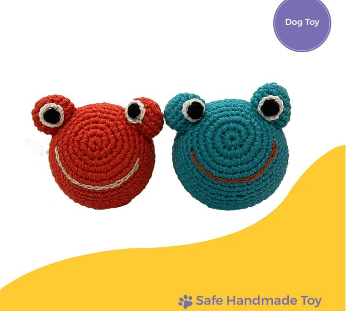 Crochet Frog, Dog Toy