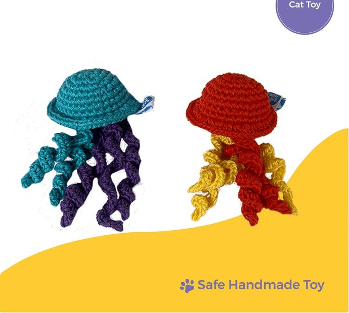 Crochet Jellyfish, Cat Toy