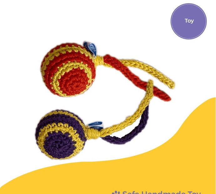 Crochet Stripped Ball, Large, Dog Toy