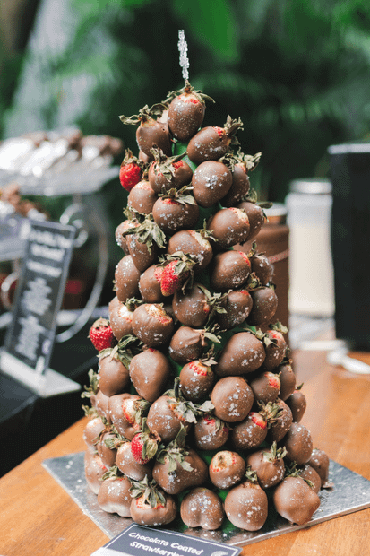 Chocolate Strawberry Christmas Tree Centerpiece