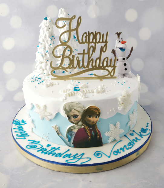 Frozen themed single tier cake