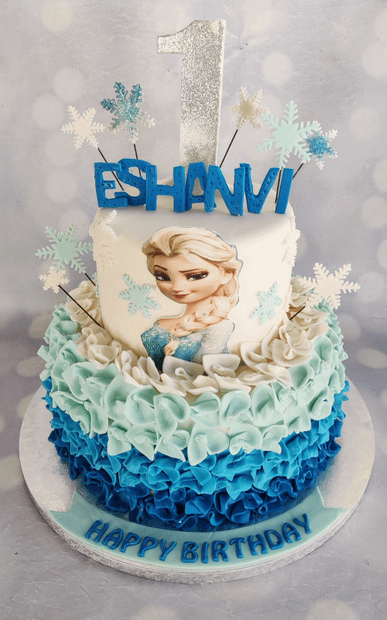 Frozen themed 2 tier cake