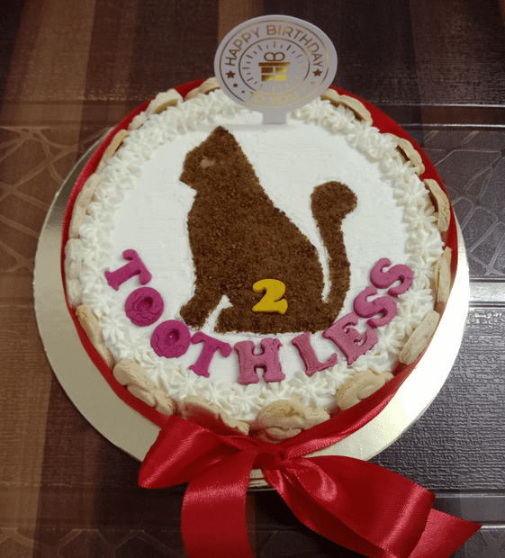 Biscuit Crumble Cat design Cake -500g