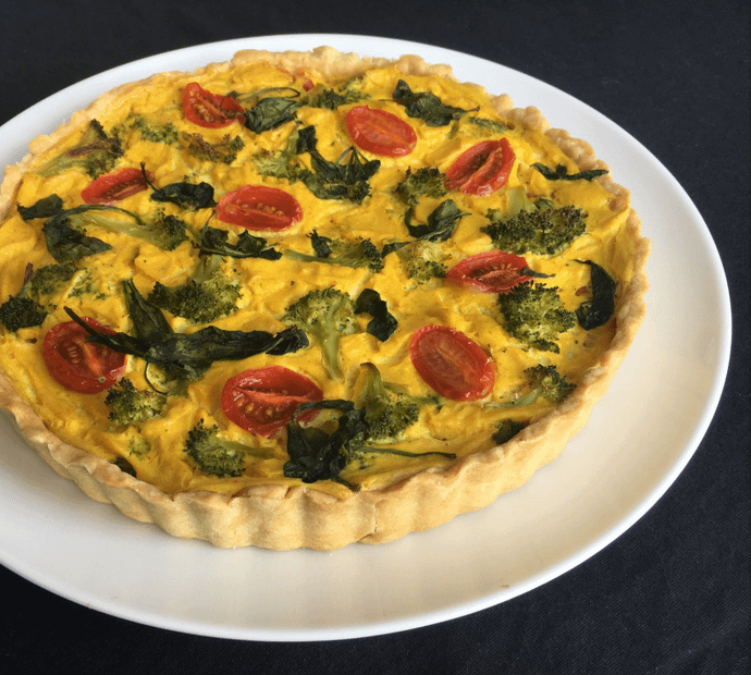 Spinach Mushroom Broccoli & Cheese Quiche 