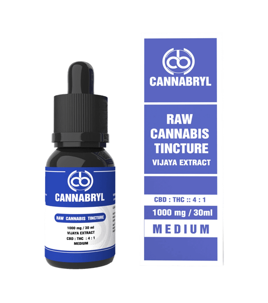 Cannabryl RAW Tincture 4:1 CBD : THC Oil (1000mg - 3000mg) - 30 ML