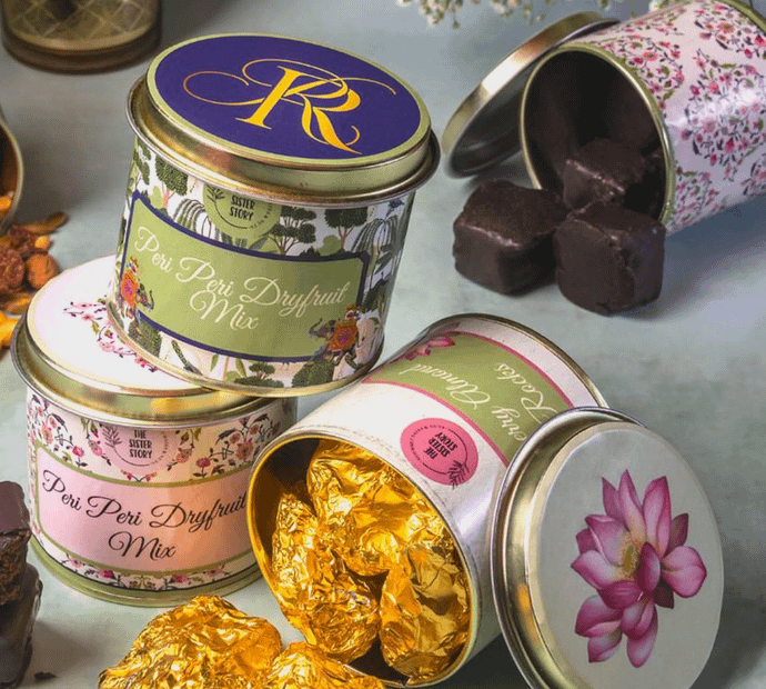 Pack of 8 Assorted Vegan Dry fruit rocks available in Potli/Tins 