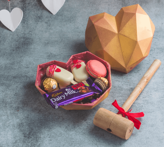 Chocolate Pinata Gold Heart