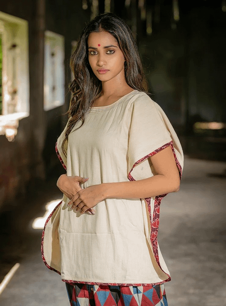 Off White Kala Cotton Kaftan Top