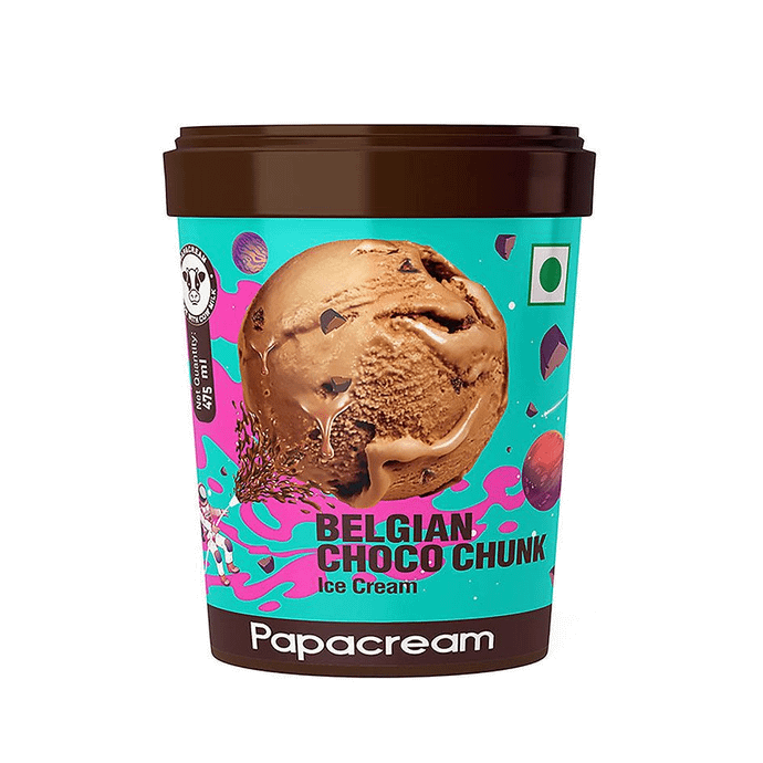 Papacream Belgian Choco Chunks Ice Cream [100 ml ]
