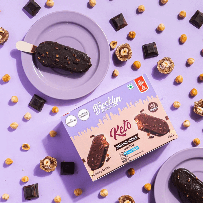 Keto Hazelnut Rocher Chocobar - The Brooklyn Creamery.