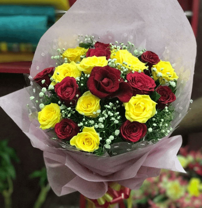 Assortment of Yellow & Red Roses