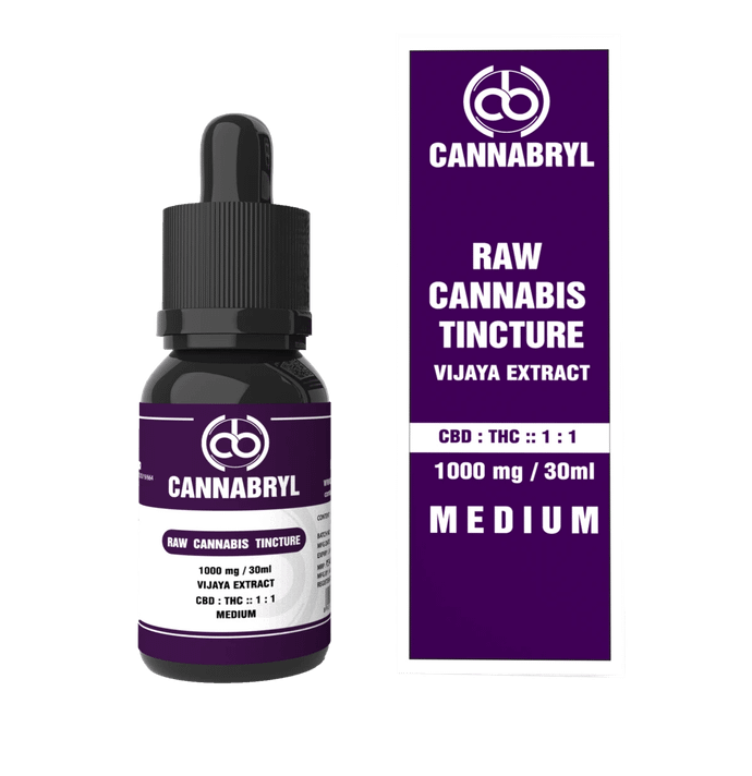 Cannabryl RAW 1:1 THC : CBD oil tincture (1000 mg - 3000mg) - 30 ml