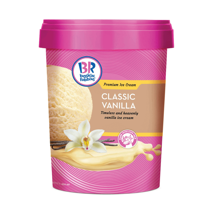 Baskin Robbins Classic Vanilla 450ml-tub