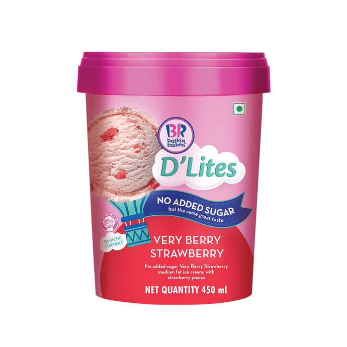 Baskin Robbins Very Berry Strawberry - no added sugar - 450ml - tub