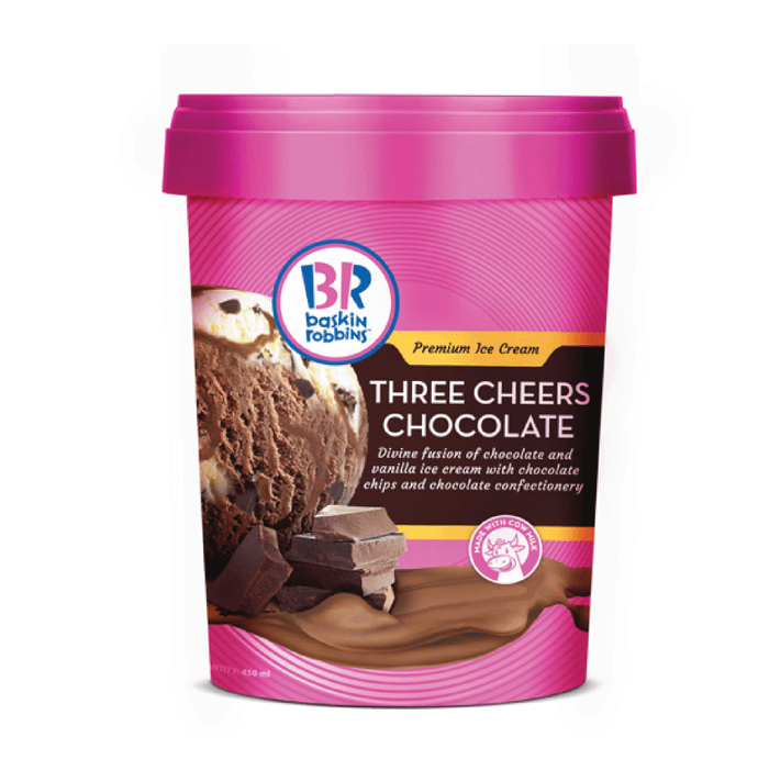 Baskin Robbins Three Cheers Chocolate-450ml-tub