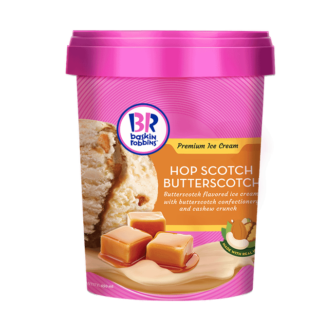 Baskin Robbins Hopscotch Butterscotch -450ml-tub
