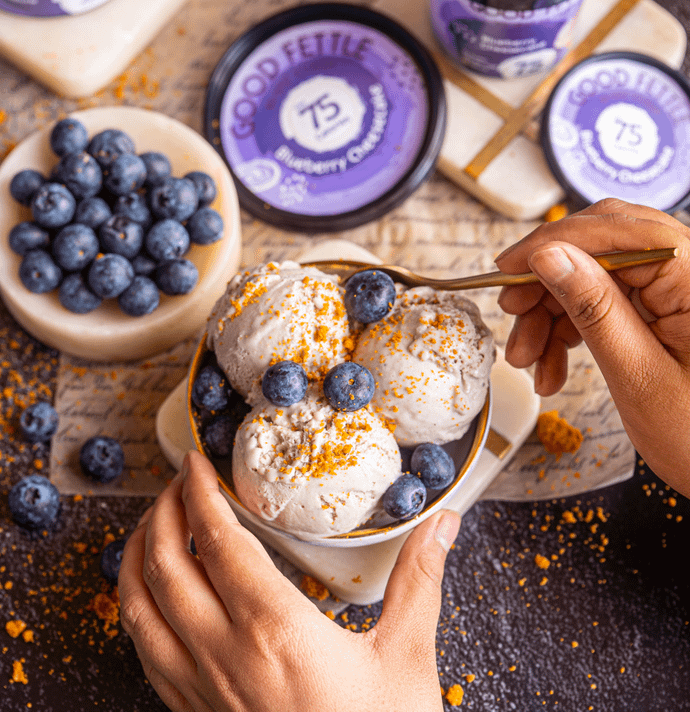 Blueberry Cheesecake Ice Cream 125ml- Sugar Free. Good Fettle.