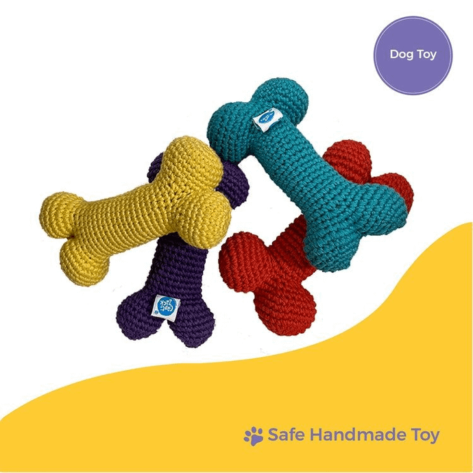 Crochet Bone Bisquit, Dog Toy