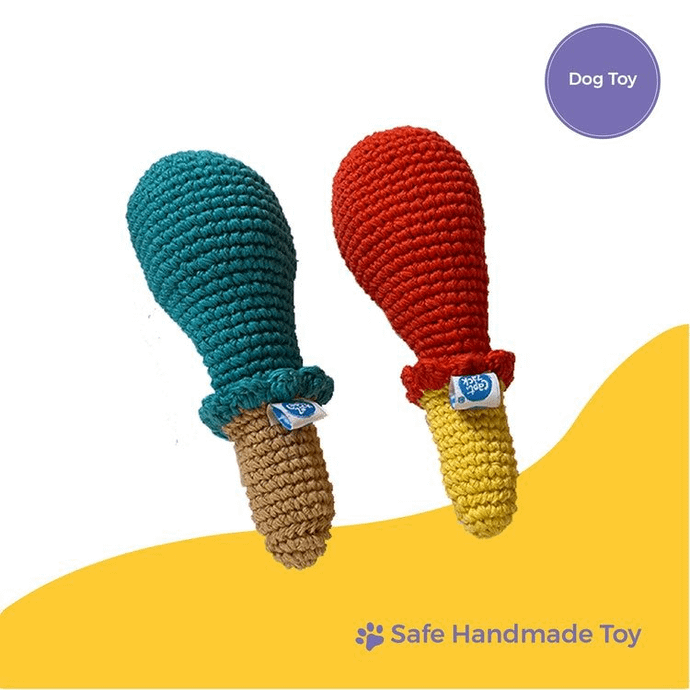 Crochet Chicken Drumstick, Dog Toy