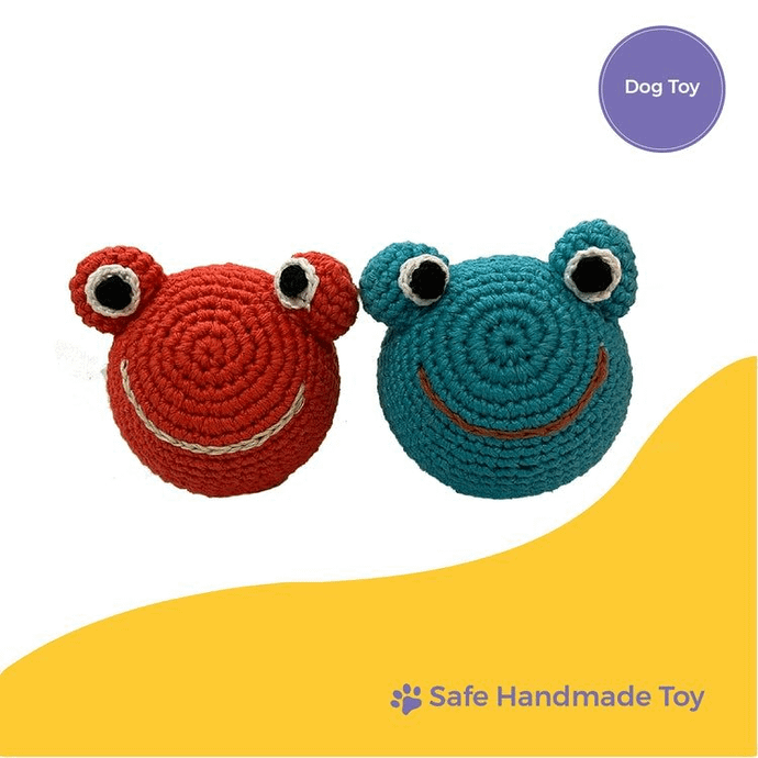 Crochet Frog, Dog Toy