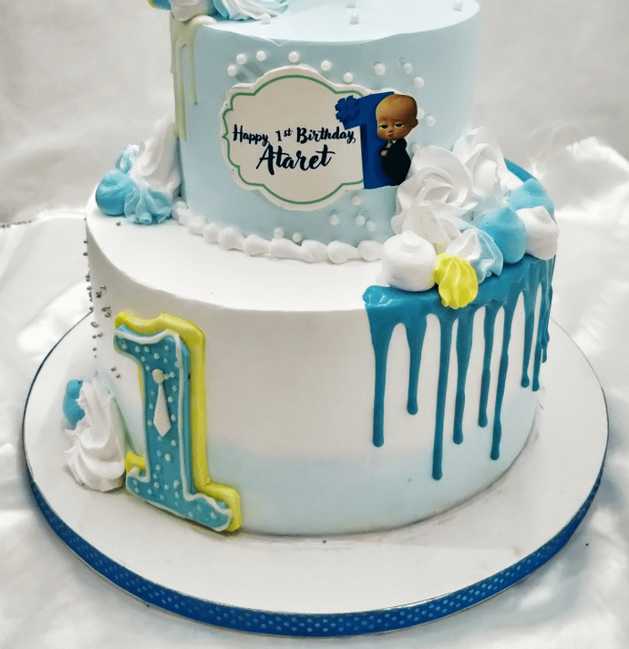 Boss baby 2 tier cake 