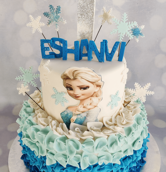 Frozen themed 2 tier cake 