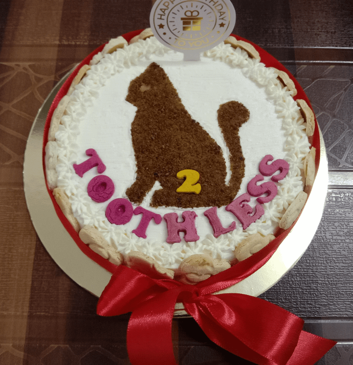 Biscuit Crumble Cat design Cake -500g