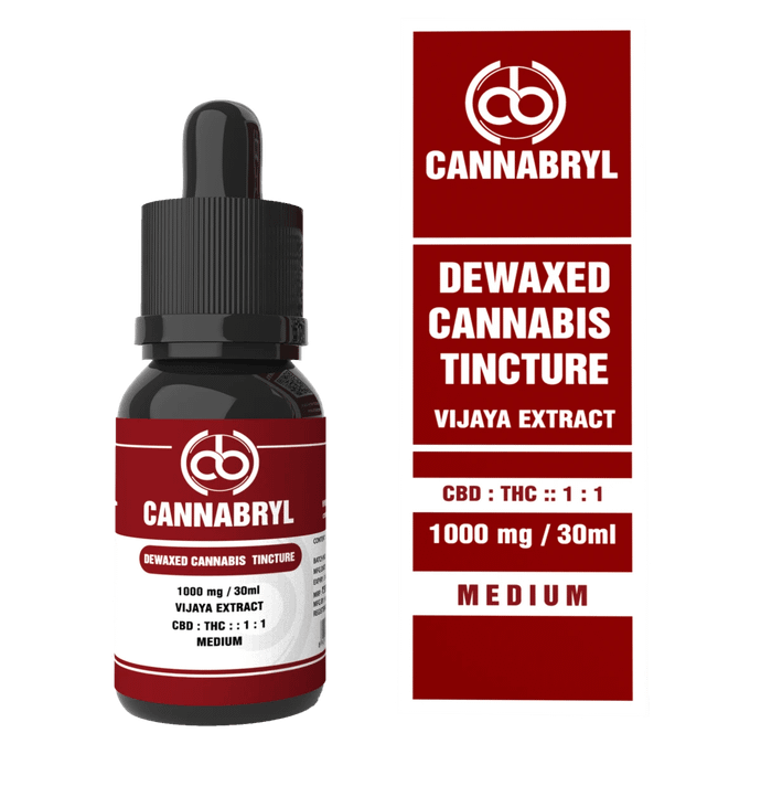 Cannabryl Dewaxed 1:1 CBD : THC Oil Tincture (1000 mg - 3000mg) - 30 ml